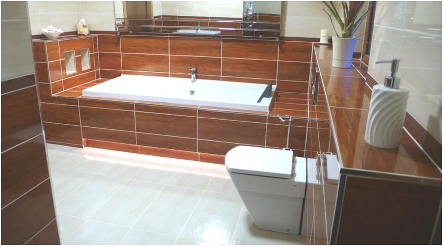 Back to Wall Toilet Pan with built in Bath & Feature Shelving
